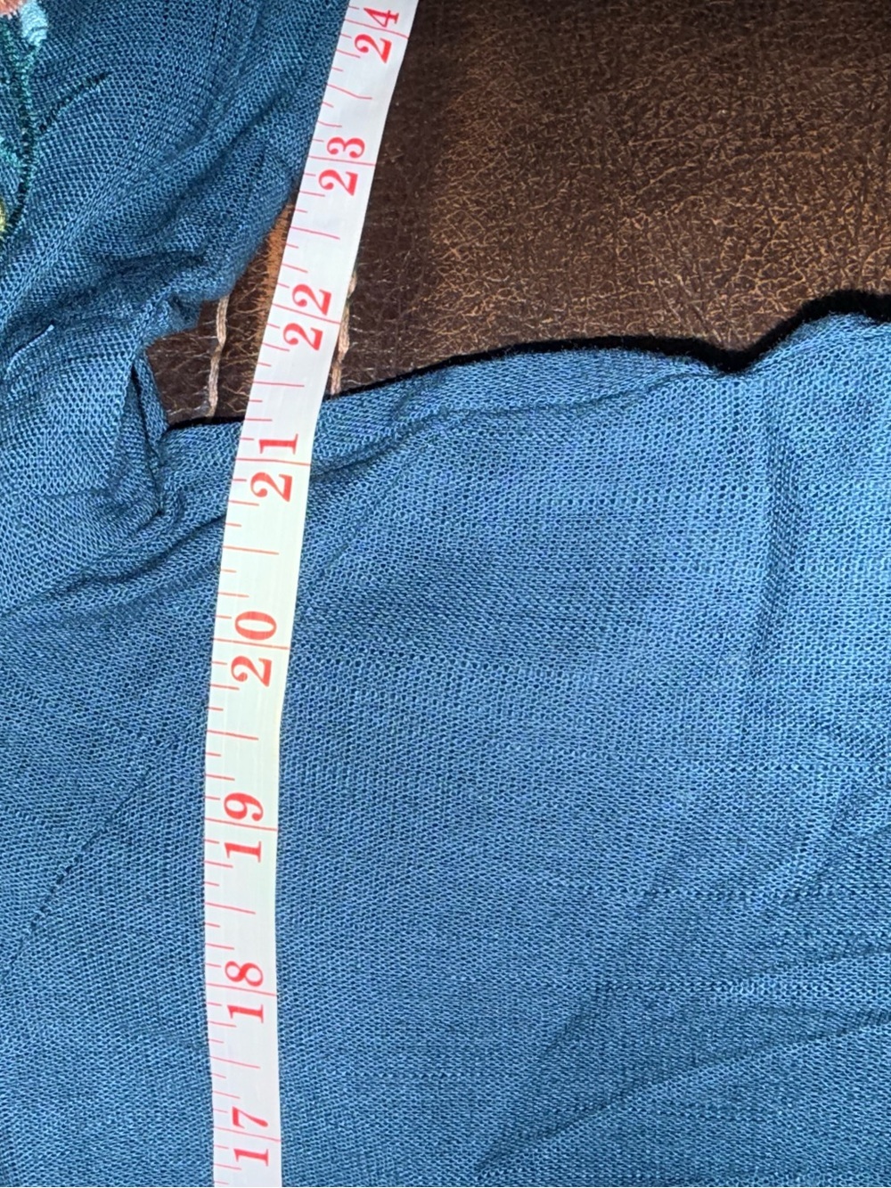 Umgee Teal Embroidered Sleeve Blouse Sz L - Picture 7 of 12